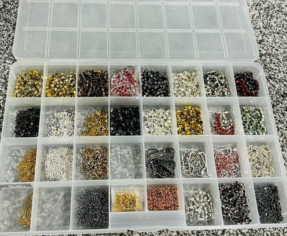 Large Lot Cupchains Rhinestone Crystal Glass Bead Chains · Silver · Gold · Clear